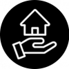 1 House in hand icon