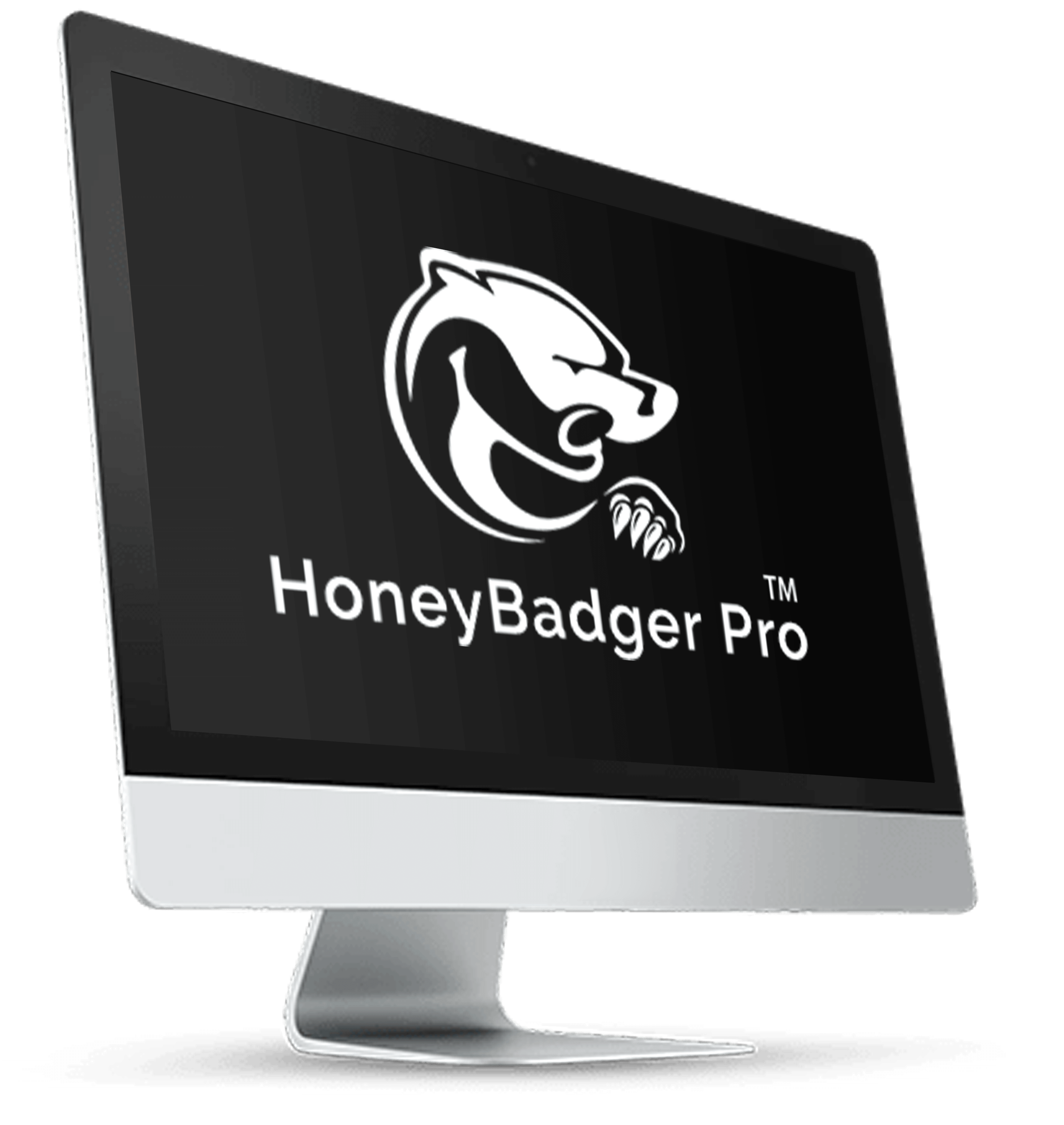 HoneyBadger Pro logo on screen